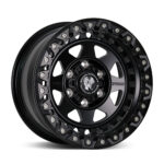 F601 matte black beadlock off-road wheel for Jeep Wrangler and Tacoma
