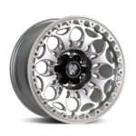 B502 matte black beadlock off-road wheel front view for Jeep Wrangler