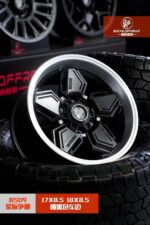 B509 black machined retro off-road wheel for Ford Ranger and Tacoma